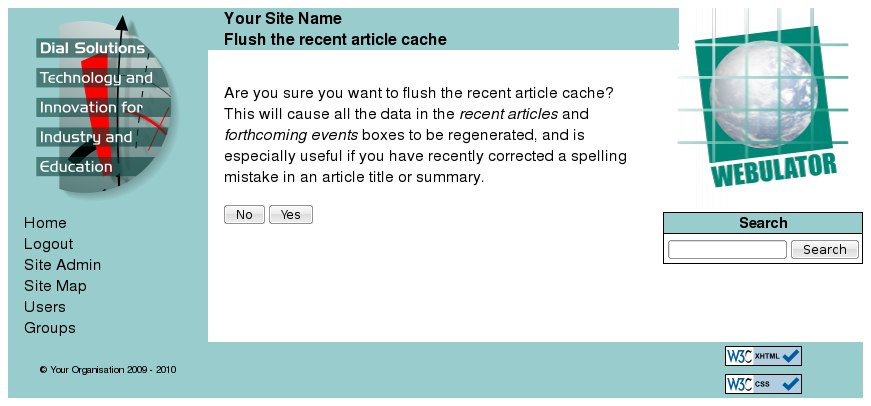 Flushing the recent article cache